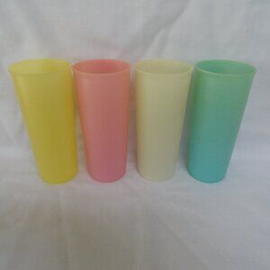 Vintage, Tupperware, 107, G, pastel tumblers, glasses, cups